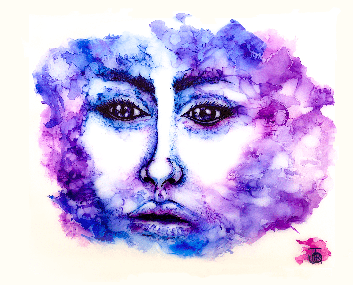 Portrait. Alcohol Ink