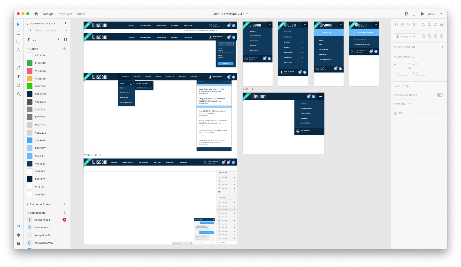 Menu Adobe XD Mockup